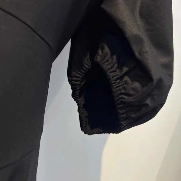 Alexis Amilya Puff-Sleeve Fit & Flare Midi Shirt Dress - Black - Picture 10 of 11